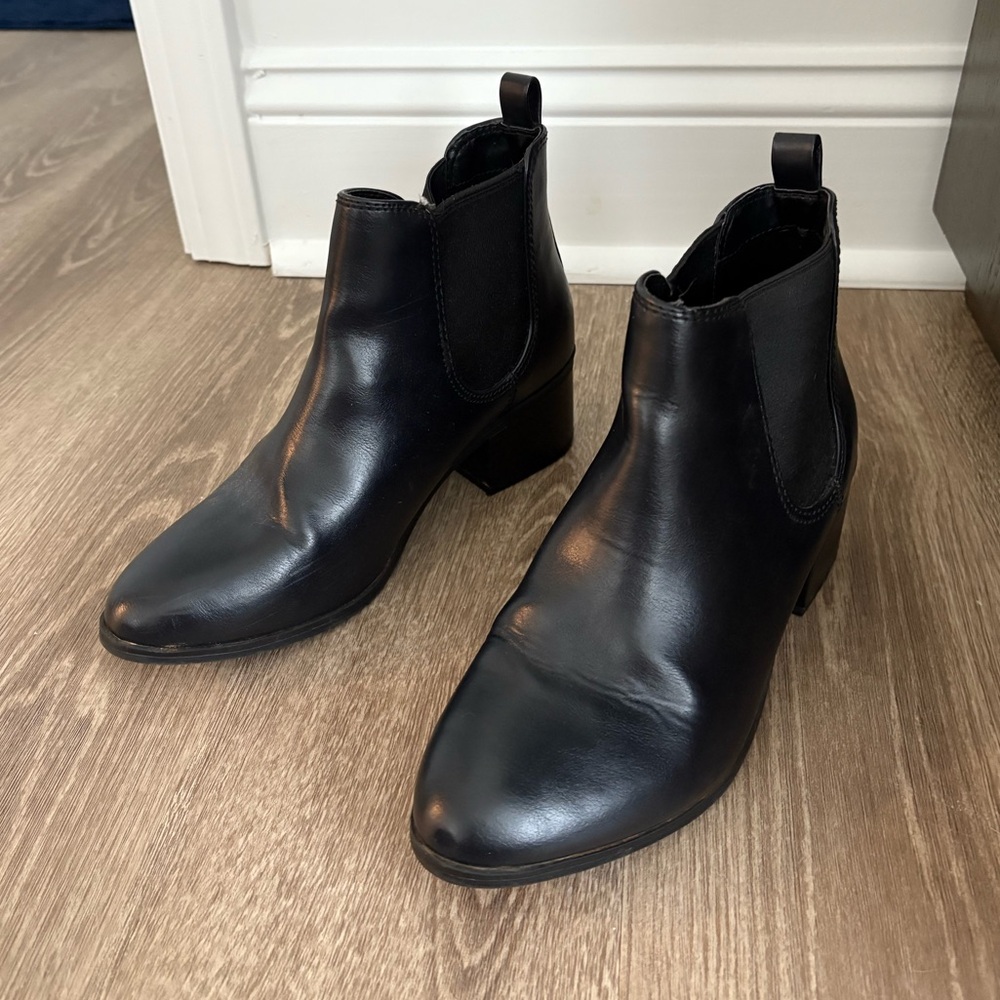Black Leather Ankle Boots